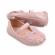 Pantofiori roz pudra cu fundita dantelata (marime disponibila: 6-9 luni