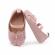 Pantofiori roz pudra cu fundita dantelata (marime disponibila: 6-9 luni
