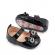 Pantofiori cu fundita cu strasuri, negri, din lac (marime disponibila: 3-6 luni
