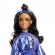 Papusa barbie deluxe style cu rochie albastru metalizat