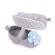 Pantofiori gri decorati cu floare bleu (marime disponibila: 9-12 luni (marimea