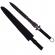 Set trei sabii de vanatoare ideallstore®, last ronin, maner textil, 68.5 cm, negru