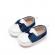Pantofiori tip mocasini, albi cu insertii albastre (marime disponibila: 6-9