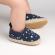 Pantofiori bleumarin tip mocasini cu stelute (marime disponibila: 6-9 luni