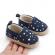 Pantofiori bleumarin tip mocasini cu stelute (marime disponibila: 6-9 luni