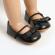 Pantofiori negri cu fundita decorativa (marime disponibila: 3-6 luni (marimea