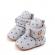 Cizmulite pentru bebelusi, gri, cu imprimeu stelute si interior captusit moale