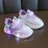 Adidasi sidefati cu luminite - purple hearts (marime disponibila: marimea 21)