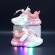 Adidasi in degrade, alb cu roz, cu luminite - lilka (marime disponibila: