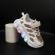 Adidasi crem cu alb cu luminite (marime disponibila: marimea 28)