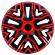 Set 4 capace roti 16 `` best rosu-negru, compatibile cu opel