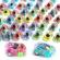 Set 10 mini masina cu doua straturi, plastic, multicolor, 4,5 cm x 3,2 cm x 2,2 cm