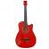 Chitara clasica din lemn depox®, red raven, 95 cm, model cutaway, rosie, corzi incluse