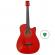 Chitara clasica din lemn depox®, red raven, 95 cm, model cutaway, rosie, pana inclusa
