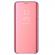 Husa Protectie Toc Flip Cover Clear View Mirror Samsung Galaxy A80 Roz