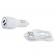 Incarcator auto pentru Android Qualcomm 2.0 Fast Charge 5V / 9V / 12V 2 USB DC-681 Alb