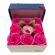 Aranjament floral 9 trandafiri sapun in cutie, rosu, roz