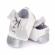 Pantofiori albi cu fundita argintie (marime disponibila: 3-6 luni (marimea 18
