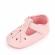 Pantofiori roz cu puncte decupate (marime disponibila: 3-6 luni (marimea 18