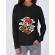 Hoodie dama cu gluga killer skater negru