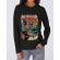 Hoodie dama cu gluga heavy guitar negru