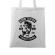 Sacosa din panza born to fish alb