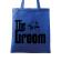 Sacosa personalizata mire the groom albastru regal