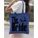 Sacosa personalizata mireasa the bride albastru regal