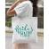 Sacosa personalizata petrecerea burlacitelor brides maid alb